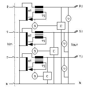 scheme of three phase voltage stabilizer